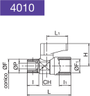 MINI BALL VALVE CONICAL MALE/FEMALE O-RING VITON